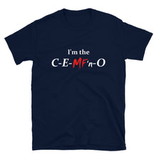 Load image into Gallery viewer, C-E-MF&#39;n-O Unisex Tee (White/Red Print)
