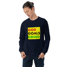 Load image into Gallery viewer, GOD GOALS GRIND Unisex Sweatshirt (Red, Black, Green Print)

