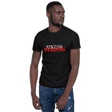 Load image into Gallery viewer, Finish STRONG Unisex Tee (White/Red Print)
