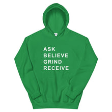 Load image into Gallery viewer, ASK BELIEVE Unisex Hoodie (White Print)
