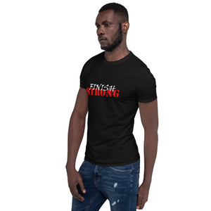 Finish STRONG Unisex Tee (White/Red Print)