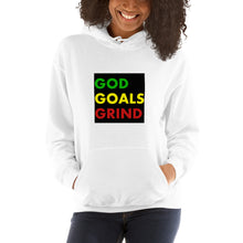 Load image into Gallery viewer, GOD GOALS GRIND Unisex Hoodie (Green, Yellow, Red Print)
