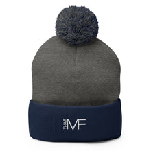 Load image into Gallery viewer, That MF Logo Pom-Pom Beanie (White Stitch)
