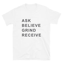 Load image into Gallery viewer, ASK BELIEVE Unisex Tee (Gray Print)
