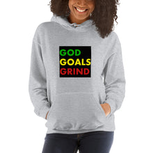 Load image into Gallery viewer, GOD GOALS GRIND Unisex Hoodie (Green, Yellow, Red Print)
