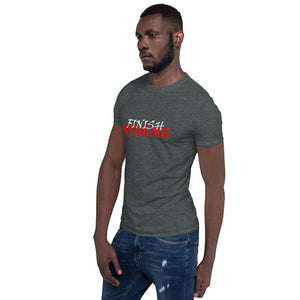 Finish STRONG Unisex Tee (White/Red Print)