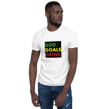 Load image into Gallery viewer, GOD GOALS GRIND Unisex Tee (Green/Yellow/Red Print)
