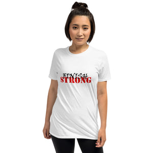 Finish STRONG Unisex Tee (Black/Red Print)