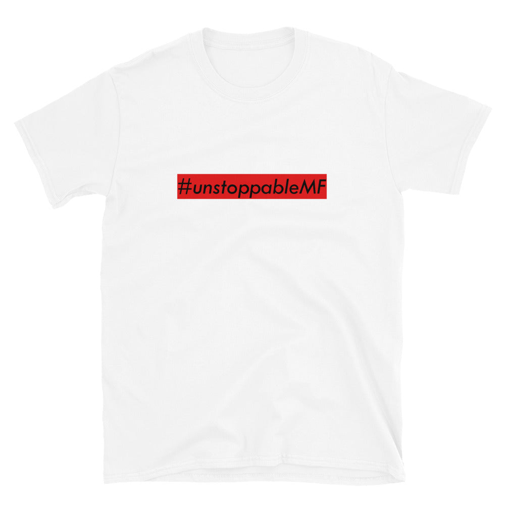 #unstoppableMF Unisex Tee (Black Print/Red Box)