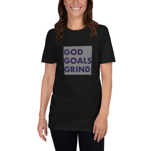 GOD GOALS GRIND Unisex Tee (Navy Print/Gray Box)