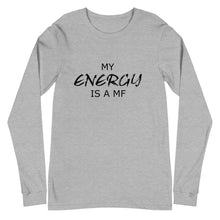 Load image into Gallery viewer, MY ENERGY/MF Unisex Long Sleeve Tee (Black Print)
