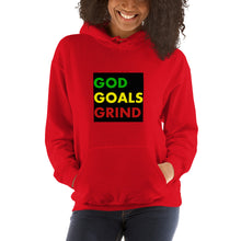 Load image into Gallery viewer, GOD GOALS GRIND Unisex Hoodie (Green, Yellow, Red Print)
