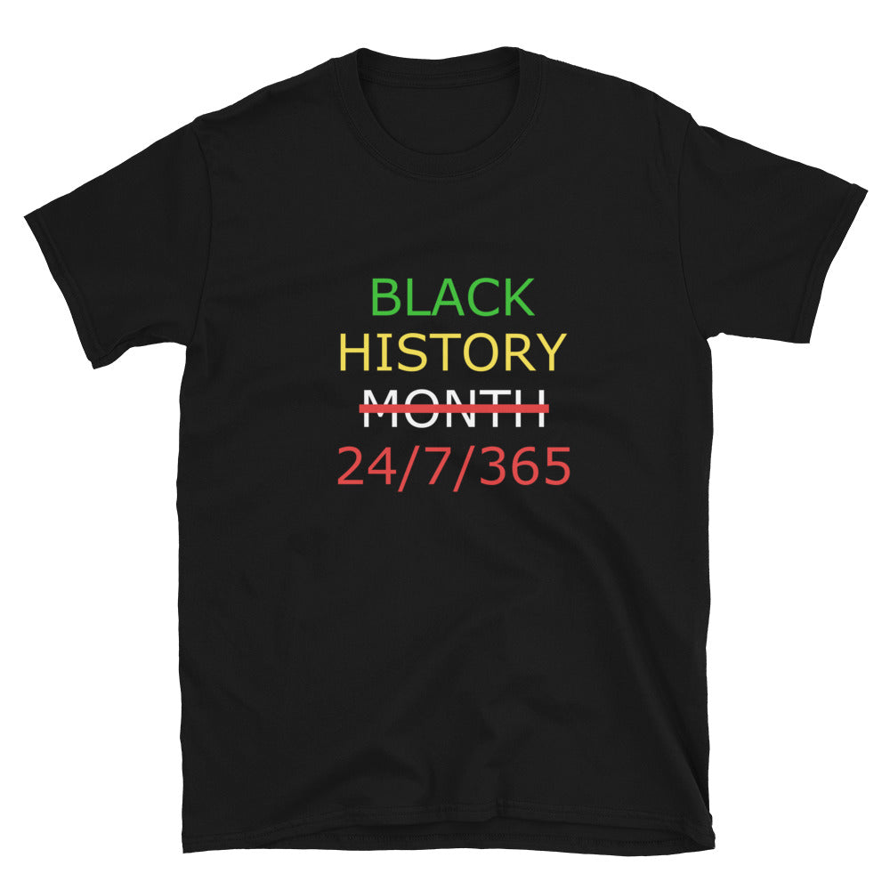 Black History 24/7/365 Unisex Tee (Multi w/White Print)