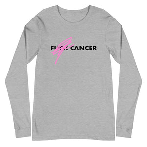 F*CK CANCER - BC Awareness Unisex Long Sleeve Tee (Black Print)