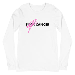 F*CK CANCER - BC Awareness Unisex Long Sleeve Tee (Black Print)