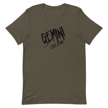 Load image into Gallery viewer, GEMINI LIKE A MF Unisex Tee (Black Print)
